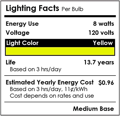Sunlite 40238 LED PAR30 Short Neck Colored Recessed Bug Light Bulb, 8 watt (75w Equivalent), Medium (E26) Base, Floodlight, ETL Listed, Yellow, 3 Count