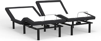 Blissful Nights e4 Split Top Flex Top King Adjustable Bed Base Frame, Massage, Anti-Snore, USB, Nightlight, Wireless Remote Head & Foot Incline, and 10-Year Warranty