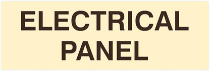 All Quality Basic Electrical Panel Sign - Fire Regulation Safety Compliance Sign - Ivory/Dark Brown - Large (1 Pack)