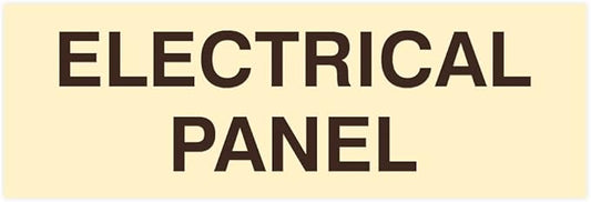 All Quality Basic Electrical Panel Sign - Fire Regulation Safety Compliance Sign - Ivory/Dark Brown - Small (1 Pack)