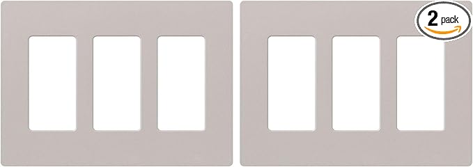 Lutron Claro 3 Gang Decorator/Rocker Wallplate, Satin, Taupe (2-Pack) | SC-3-TP