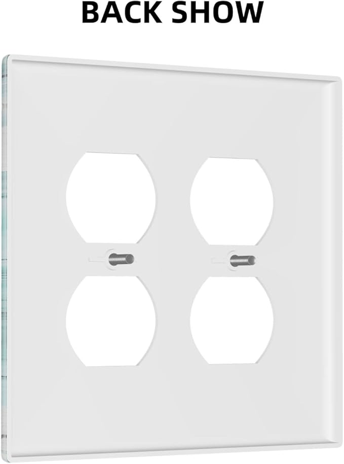 Teal Butterfly Daisy Rustic Wooden Signs Outlet Covers 2 Gang Double Duplex Decorative Light Switch Covers Electrical Wallplates Socket Faceplate For Farmhouse Cabin Decor
