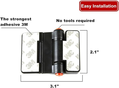 Refrigerator Adhesive Locks Double Button Fridge Door Lock with Key, Child Proof Freezer Cooler Door Lock, Child Baby Safety File Drawer Lock and Cabinet Locks (Black, 1)
