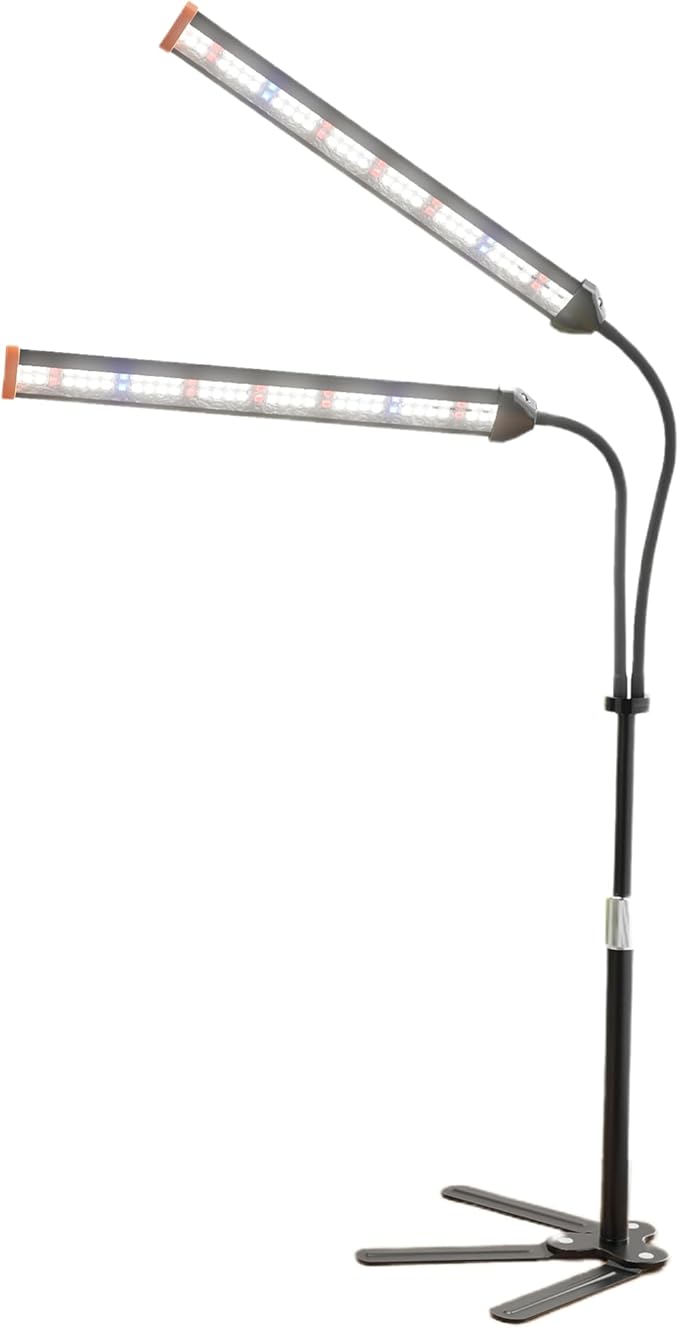 GooingTop Grow Light for Indoor Plants,5000K Full Spectrum Growing Plant Lamp with White Red Blue LED for Pots Succulents Seed Starting,Height Adjustable 10-32'' with Optional Dimming & Timer
