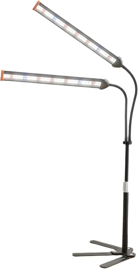 GooingTop Grow Light for Indoor Plants,5000K Full Spectrum Growing Plant Lamp with White Red Blue LED for Pots Succulents Seed Starting,Height Adjustable 10-32'' with Optional Dimming & Timer