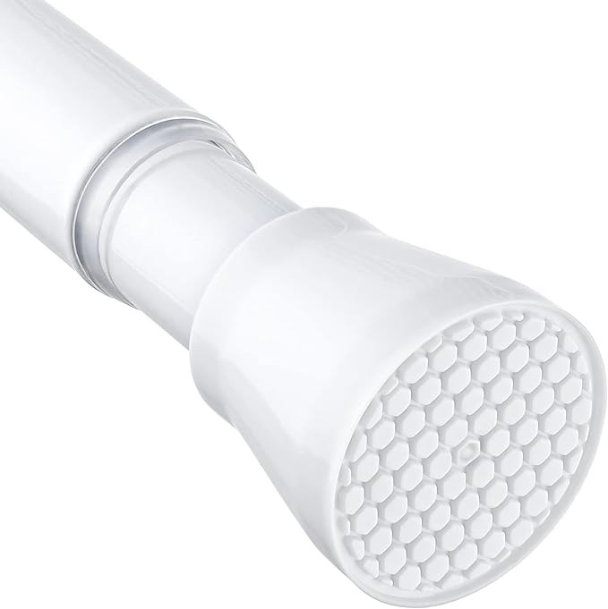 Shower Curtain Rod 42-73 Inch White Shower Rod 7/8" Tension Curtain Rod Adjustable Curtain Rods No Drilling Shower Tension Rod Shower Curtain Tension Rod for Bathroom Windows Doorways