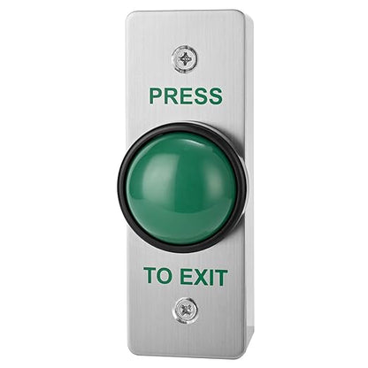Push to Exit Button for Door Access Control Big Press Button IP68 Waterproof 304 Stainless Steel Shell with Back Mounted Box NO/COM Output