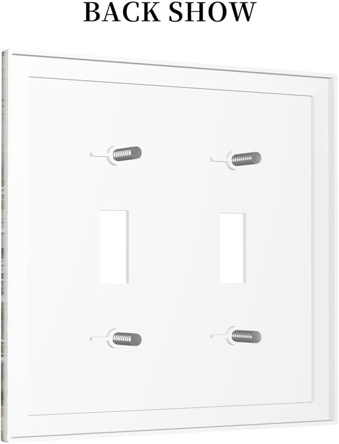 Decorative Switch Plates Vintage Rustic Floral White Daisy Flower Oil Painting Style 2 Gang Double Toggle Outlet Light Switch Cover Wall Plate Electrical Faceplate for Home Farmhouse Decor