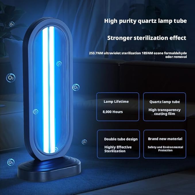 UV Light Sanitizer with Ozone,Ultraviolet Light Sanitizer for Room,Home Disinfection Device,15/30/60 Minutes Timer
