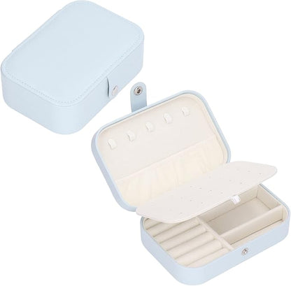 Jewelry Travel Case, Large Capacity Leather Jewelry Box, Multifunctional Travel Jewelry Organizer with 5 Necklace Hooks, 20 Earring Slots, 12 Ring Grooves, for Earrings Rings Brace
