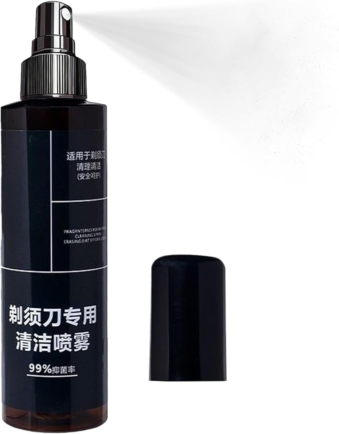 Electric Razor Cleaner- 200ml Shaver Cleaning Solution, Convenient Electric Shaver Blade Cleaner Spray | Portable Professional Cleaning Liquid Solution For Barbershop Home Men Hygiene Maintenance