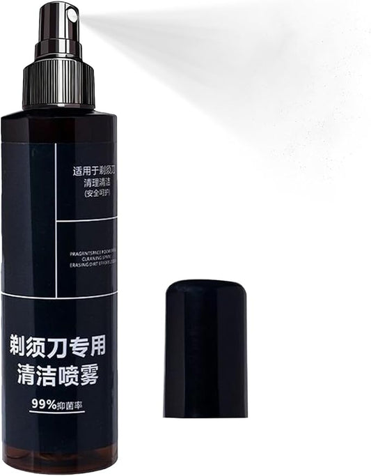 Electric Razor Cleaner- 200ml Shaver Cleaning Solution, Convenient Electric Shaver Blade Cleaner Spray | Portable Professional Cleaning Liquid Solution For Barbershop Home Men Hygiene Maintenance