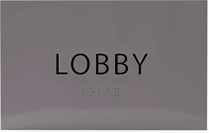 6" X4" Lobby Sign - Tactile Graphics Grade 2 Braille Text Reception Area Sign| Utility ADA Compliant Wall Mount Plastic Signs For Hospital, Offices, Businesses & Apartments