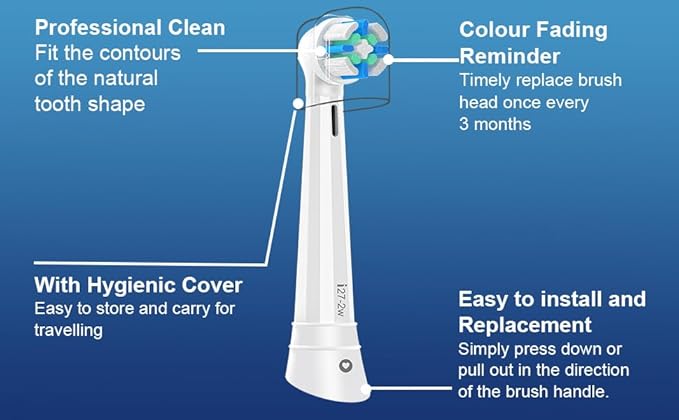 10 Pack Smart Cleaning IO Replacement Heads Compatible with Oral B iO 2 3 4 5 6 7 8 9 10 Series Electric Toothbrush, Brush Heads Compatible with Oral B iO Electric Handles White