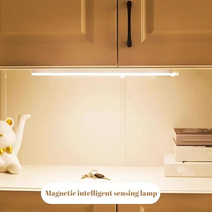 Punch-Free Smart Sensor Magnetic Rechargeable Led Lights, Rechargeable Motion Sensor Lights, Motion Sensor Light Indoor, for Wardrobes Kitchens Closets and Studios (4Set-Warm,10cm/3.94in)