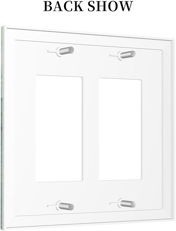 Decorative Outlet Covers Simple Green Marble 2 Gang Double GFCI Rocker Electrical Wall Panels Light Switch Cover Plate for living Room Office Decor