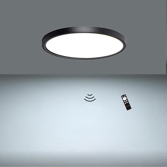 7 Inch Motion Activated Closet Light, Flush Mount Light Fixture, Motion Sensor Ceiling Light Wired for Hallway Porch Laundry Garage Basement, 3000k/4000k/6000k Black