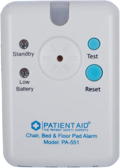 Patient Aid Advanced Bed and Floor Alarm for Elderly Monitoring - 10" x 30" Underpad with Motion Sensor Bed Alarm, 3 Ring Chime & 3 Mounting Options, with AC Adapter & 9V Battery