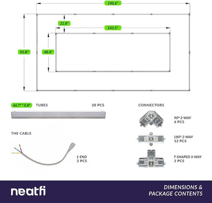 Neatfi LED Super Bright Garage Light, 35,200 Lumens, Ceiling Lighting for Auto Shops, Gym, Basement, Warehouse, Barber and Beauty Salons (2 Rectangles, Cool White)