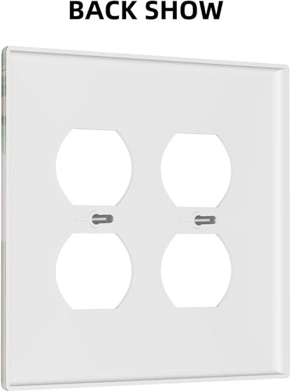 Decorative Outlet Covers Boho Mid Century Abstract Arch Green Leaves 2 Gang Wall Plate Double Duplex Light Switch Cover Switch Plate Covers for Bedroom Home Decor