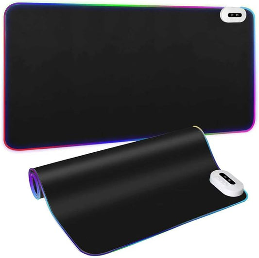 Heated Desk Pad Mouse Pad - Warm Desk Pad - 6-Level Temperature Adjustment, Smart Temperature Control & 8-Hour Timer Auto Shut-Off, LED Gaming Mouse P