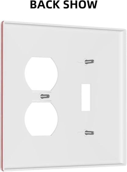 Decorative Outlet Covers Artistic Red Fire Alarm Motifs 2 Gang Wall Plate Cover Single Toggle Duplex Combo Two Switch Light Switch Cover Plate Jumbo Dual GFCI Faceplate for Home Decor