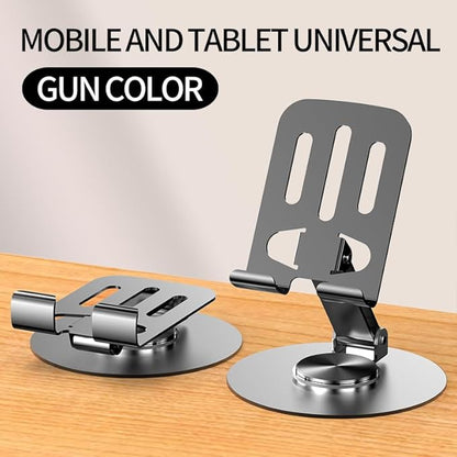 Universal Cell Phone Stand- [720° Rotation & Dual Fold] Ajustable Phone Holder, Heavy Duty Stable Portable Office Desk Accessories, Compatible with iPhone 17/16/15 Pro Max Air