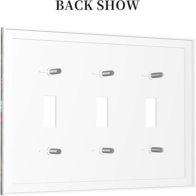 Decorative Switch Plates Hip Hop Street Graffiti Flame Car 3 Gang Wall Plate Triple Toggle Light Switch Cover Faceplate Electrical Wall Panels for Bedroom living Room Decor