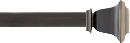 Deco Window Adjustable Curtain Rod for Windows 44 to 120 Inch (Pack of 1) Extendable Heavy Duty 1 Inch Iron Drapery Pole with Finials Wall Mounted French Door Curtain Rods (Bronze)