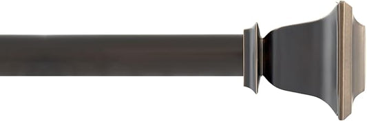 Deco Window Adjustable Curtain Rod for Windows 44 to 120 Inch (Pack of 1) Extendable Heavy Duty 1 Inch Iron Drapery Pole with Finials Wall Mounted French Door Curtain Rods (Bronze)