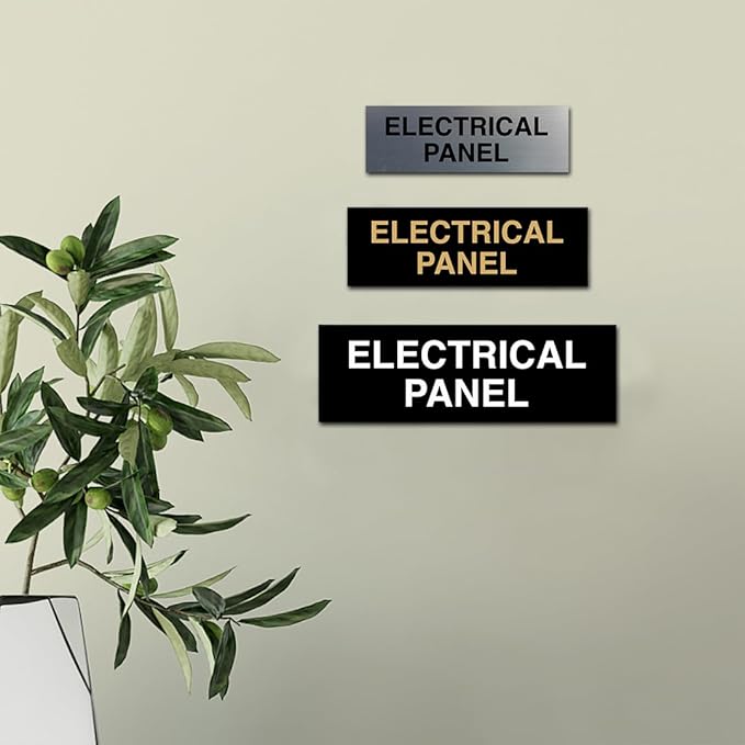 All Quality Basic Electrical Panel Sign - Fire Regulation Safety Compliance Sign - Lt Gray - Small (5 Pack)