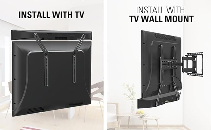 Mounting Dream Soundbar Mount Fits Most Sound Bars Up to 15 lbs, Mounting Soundbar Above or Under TV, Sound Bar Mounting Brackets for TV, Sound Bar Mount with Detachable Extension Plates MD5422