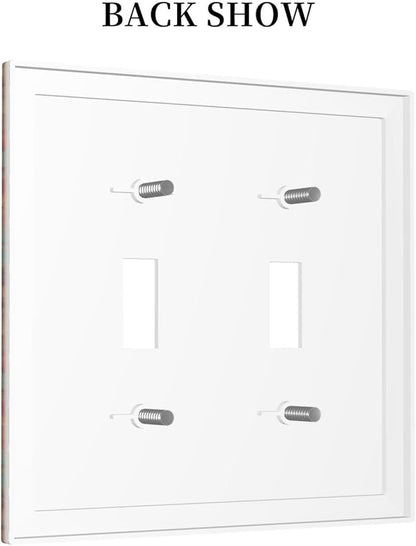 Decorative Light Switch Plate Covers Native American African Afro 2 Gang Light Switch Cover Unique Double Toggle Wall Plate Outlet Covers for Home Bedroom Decor （2 Pack）