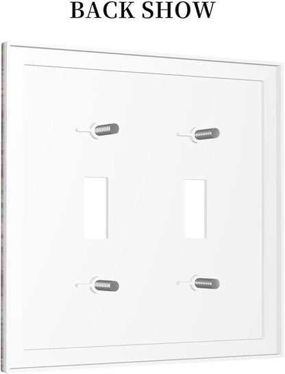 Decorative Switch Plates Rustic Dark Grey Wood Retro Country Wooden 2 Gang Double Toggle Outlet Light Switch Cover Wall Plate Electrical Faceplate for Farmhouse Cabin Decor