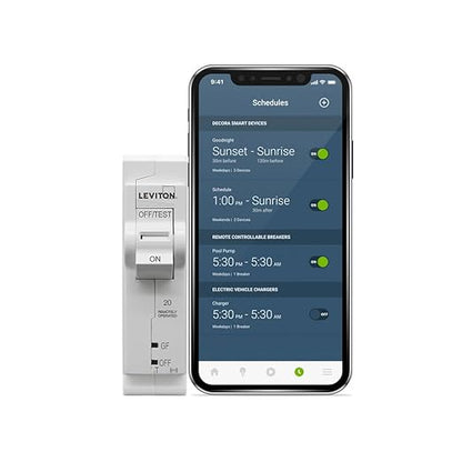 Leviton 2nd Gen Smart Circuit Breaker with Remote Control, GFCI, 1-Pole 20 Amp, 120-Volt, 10kA Interrupt Rating, LB120-GST