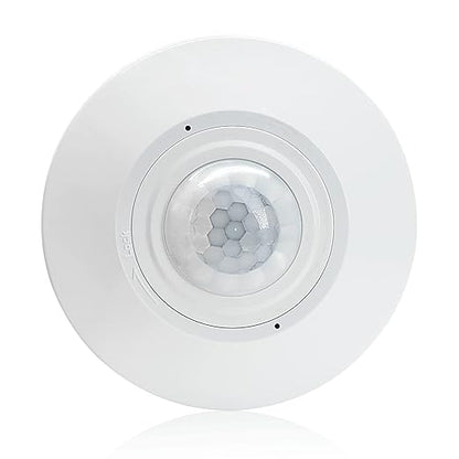 RAYZEEK DC 12/24V 10A Low Voltage Ceiling Sensor Pir Occupancy Motion Detector,360 Motion Sensor,8-12M High Sensitive Ceiling Motion Sensor Switch, Commercial/Industrial Grade, White