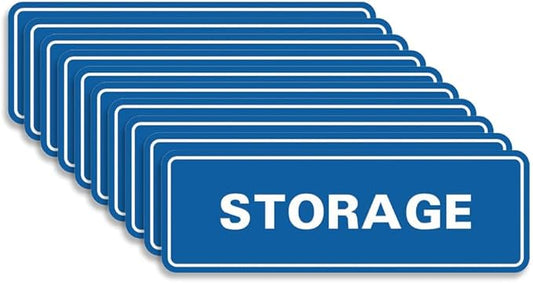Standard STORAGE Door/Wall Sign - Blue - Large (10 Pack)