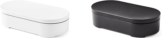 Lexon UV Phone Sanitizer Machine & Wireless Charger - OBLIO Box QI Fast Charging and 360° UV-C Light Cellphone Cleaner, Glasses, Keys, Makeup Brush, Tools, All That Fits in - Black