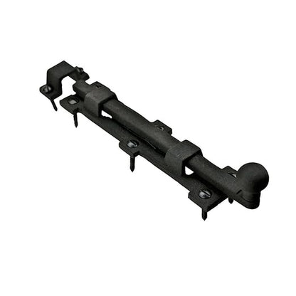 Renovators Supply Manufacturing Slide Bolt Latch 8 3/4 in. Black Wrought Iron Ball Tip Style Slide Bolt with Mounting Hardware Pack of 8