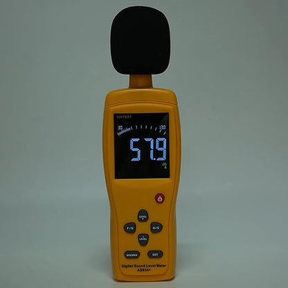 Smart Sensor AS834+ Decibel Meter Sound Level Meter Noise Detector with Large LCD Color Screen 30-130dB Range for Home Office Industrial Use