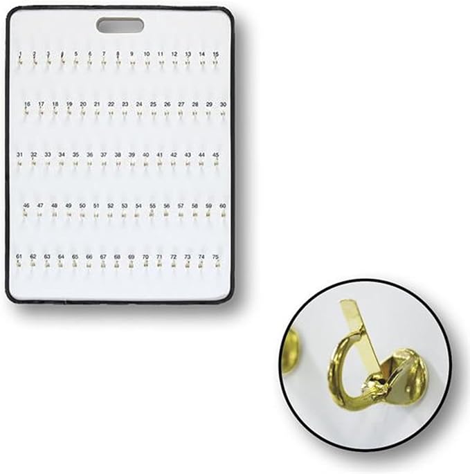 MICRO TEC Masonite Key Holder Wall Mount with 55 Spring-Lock Hooks 18-1/2" × 29-5/8" – Wall Mounted Key Organizer Board with Metal Trim and Handle – Office, Garage Key Rack Cabinet - Pack of 1