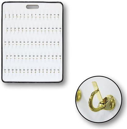 MICRO TEC Masonite Key Holder Wall Mount with 55 Spring-Lock Hooks 18-1/2" × 29-5/8" – Wall Mounted Key Organizer Board with Metal Trim and Handle – Office, Garage Key Rack Cabinet - Pack of 1