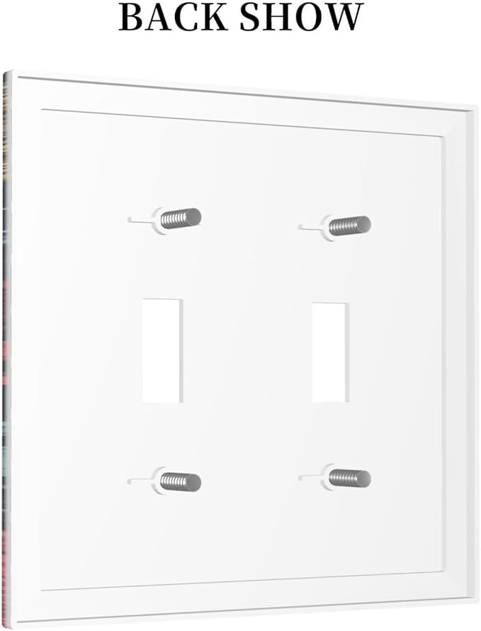 Decorative Switch Plate Covers Coloful Red Yellow Orange Magical Mushroom Forest 2 Gang Double Toggle Light Switch Cover Plate Electrical Wall Plate Outlet Cover for Bedroom Home Decor