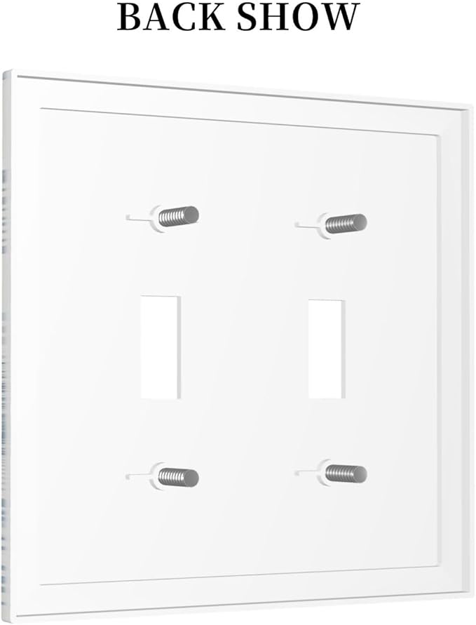 Decorative Light Switch Plate Covers Blue Starfish Coral Seaweed 2 Gang Light Switch Cover Plate Double Toggle Wall Plate Outlet Covers for Bathroom Bedroom Decor （2 Pack）