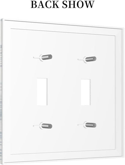 Decorative Light Switch Plate Covers Blue Starfish Coral Seaweed 2 Gang Light Switch Cover Plate Double Toggle Wall Plate Outlet Covers for Bathroom Bedroom Decor （2 Pack）