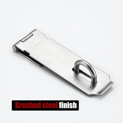 JQK Door Hasp Latch Lock, 5 Inch 304 Stainless Steel Safety Packlock Clasp Thickness 1.9 mm, Brushed Steel, DL130-BN