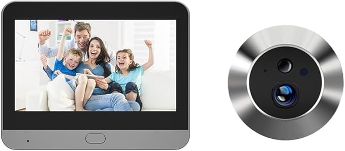 Smart -Video Doorbell Camera,Digital Door Peephole Camera with 4.3 Inch Color LCD,1080P Wide Angle Lens,PIR Motion Sensor,Wireless 2.4G Connectivity,-Night Vision,Rechargeable 5000mAh Battery