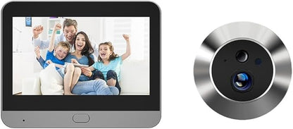 Smart -Video Doorbell Camera,Digital Door Peephole Camera with 4.3 Inch Color LCD,1080P Wide Angle Lens,PIR Motion Sensor,Wireless 2.4G Connectivity,-Night Vision,Rechargeable 5000mAh Battery