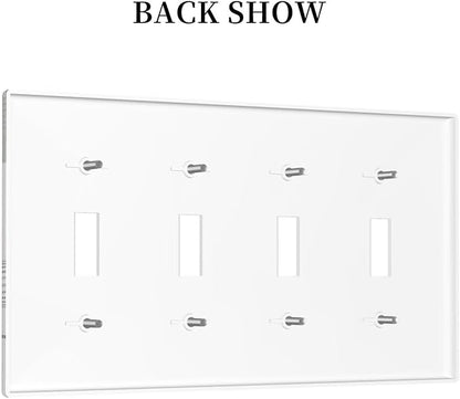 Light Switch Covers Sage Green Boho Nature Art Minimalist Geometric Plant Quad Toggle Electrical Faceplate 4 Gang Wall Plate Decorative Switch Plates for Bedroom living Room Decor