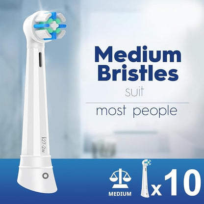 10 Pack Smart Cleaning IO Replacement Heads Compatible with Oral B iO 2 3 4 5 6 7 8 9 10 Series Electric Toothbrush, Brush Heads Compatible with Oral B iO Electric Handles White